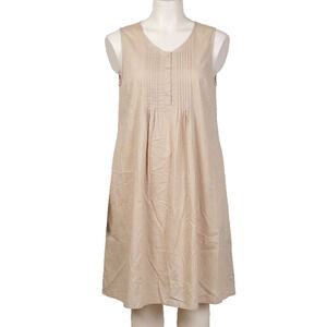 The Vermont Country Store Dress Womens 4X Tan Cotton Midi Sleeveless Tank Top